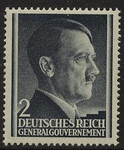 GG 071 x papier średni gładki czysty** Portret A.Hitlera na jednolitym tle