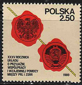 Znaczek Polski. 2533 czysty** XXXV rocznica układu PRL-ZSRR
