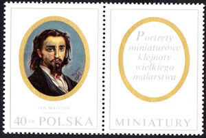 znaczek pocztowy 1871 przywieszka z prawej strony czyste** Miniatury w zbiorach Muzeum Narodowego