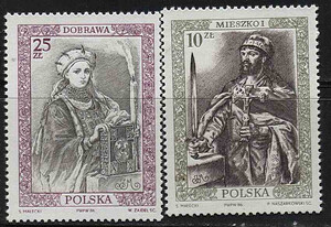 Znaczki Pocztowe. 2918-2919 czysty** Poczet królów i książąt polskich (I) - Mieszko I, Dobrawa 