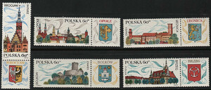 znaczki pocztowe 1852-1856 z przywieszkami z prawej strony czyste** Turystyka - na piastowskim szlaku