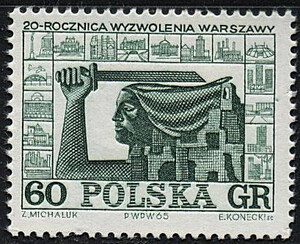 1412 b papier bez zabarwienia czysty** 20 rocznica wyzwolenia Warszawy