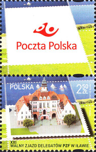 4716 B przywieszka I nad znaczkiem czysty** XXI Walny Zjazd Delegatów PZF w Iławie