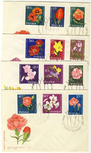 FDC 1392-1403 kwiaty ogrodowe