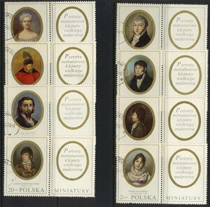 znaczki pocztowe 1870-1877 z przywieszkami kasowane Miniatury w zbiorach Muzeum Narodowego
