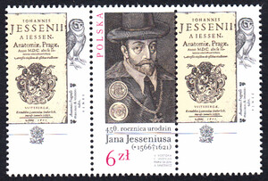 4695 przywieszka z prawej strony czyste** 450.Rocznica ur. J. Jasseniusa wydanie wspólne z pocztą Czech, Słowacji i Węgier