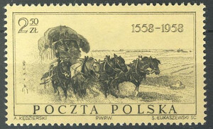 927 a papier średni guma biała czysty** Wystawa 400 lat Poczty Polskiej w Warszawie