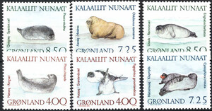 Gronland Mi.0211-216 czyste** znaczki