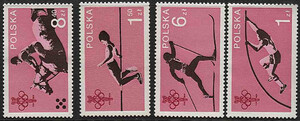 2465-2468 czyste** 60-lecie Polskiego Komitetu Olimpijskiego