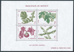 Monaco Mi.1597-1600 Blok 24 czyste**