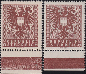 Austria Mi.0697 odmiana belek czyste** Rysunek herbu